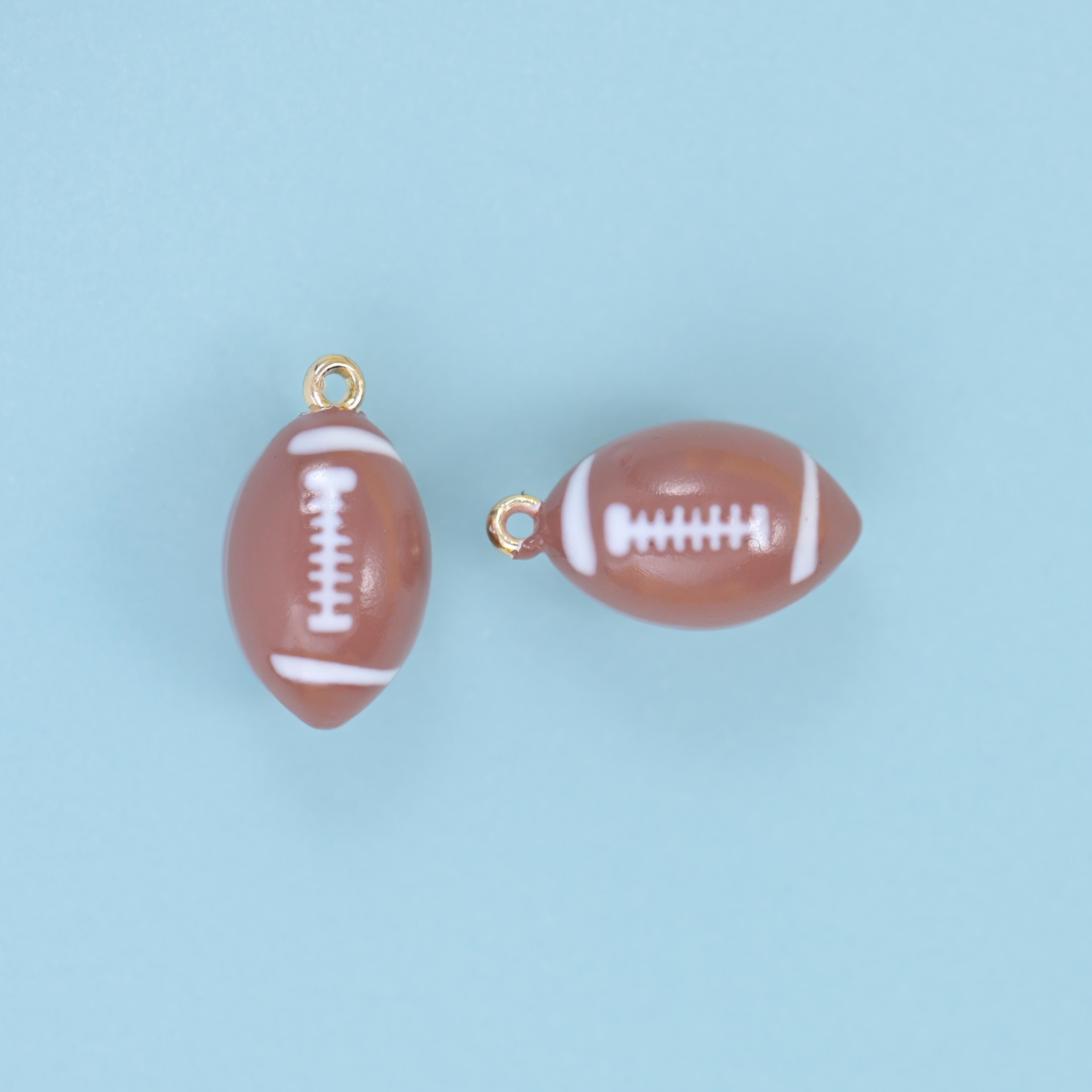 Enamel Football Charms: 18K Gold Filled, DIY Jewelry Making Supply