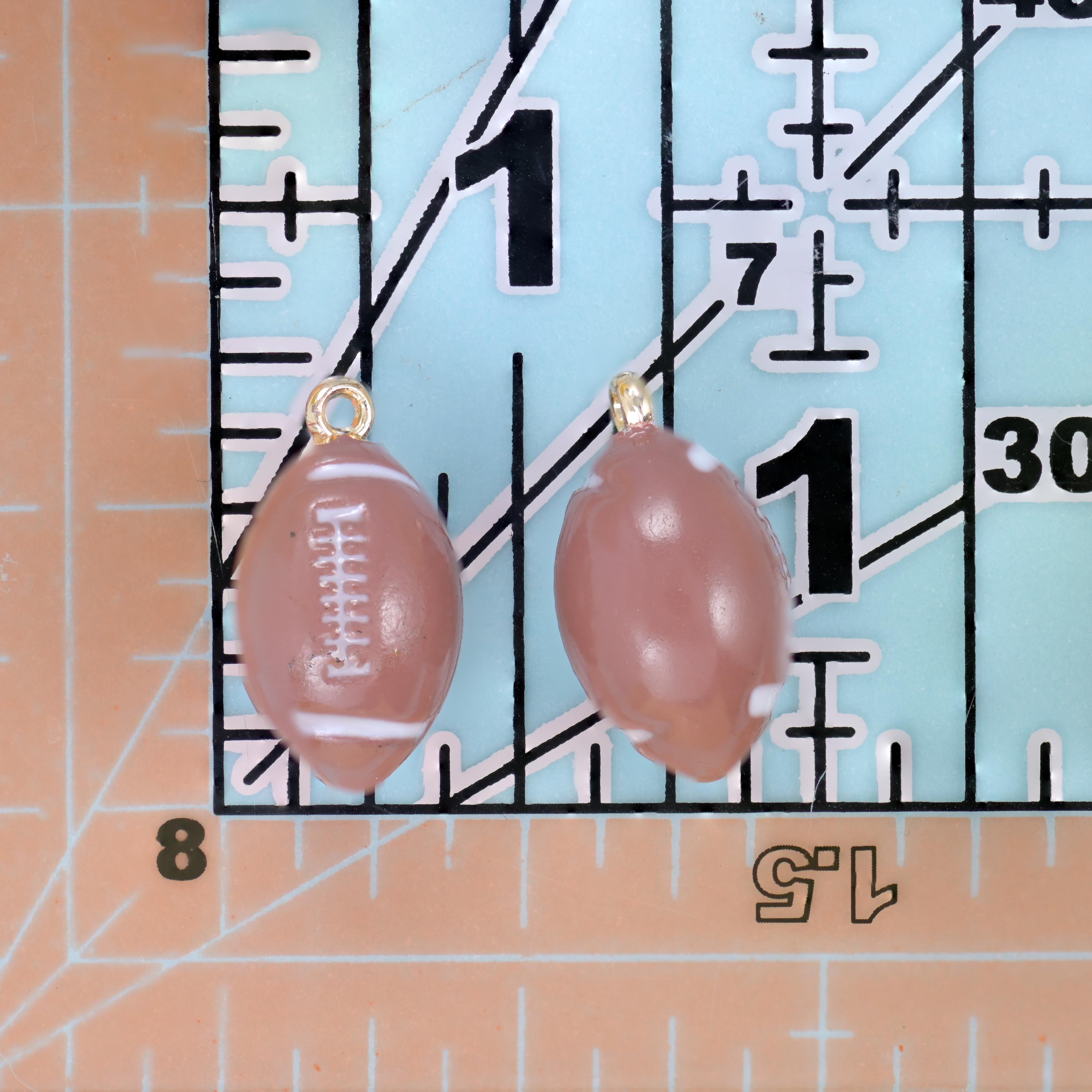 Enamel Football Charms: 18K Gold Filled, DIY Jewelry Making Supply