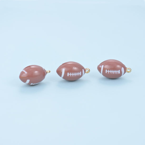 Enamel Football Charms: 18K Gold Filled, DIY Jewelry Making Supply