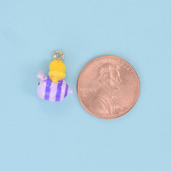 Enamel Bumble Bee Charms: 18K Gold Filled, DIY Jewelry Making Supply