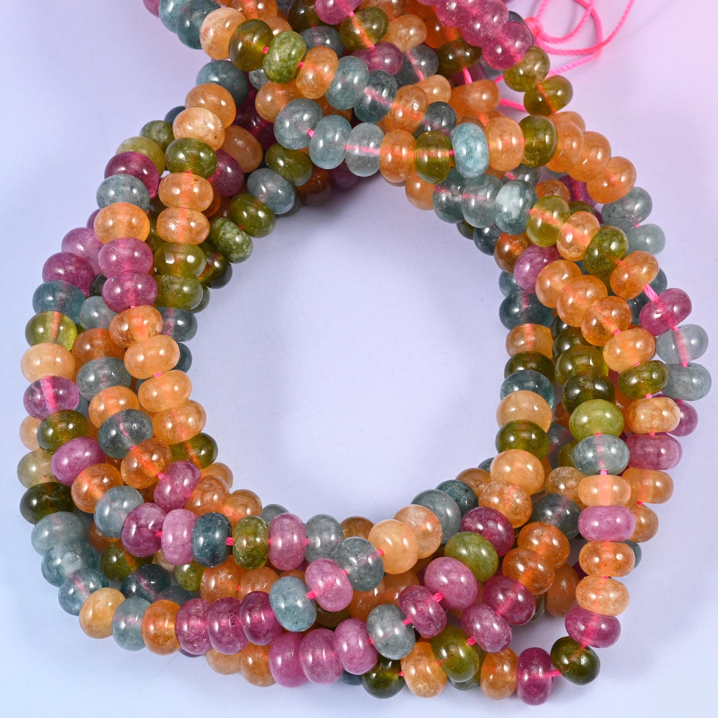 Colorful Dyed Jade Smooth Rondelle Beads Jewelry Making Size 5x8mm 15 inch Strand