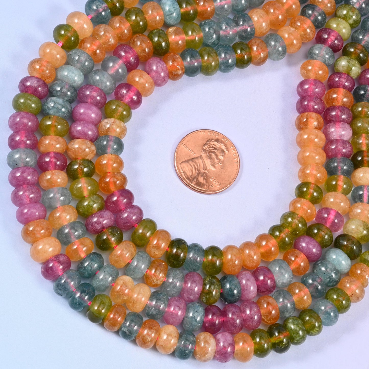 Colorful Dyed Jade Smooth Rondelle Beads Jewelry Making Size 5x8mm 15 inch Strand