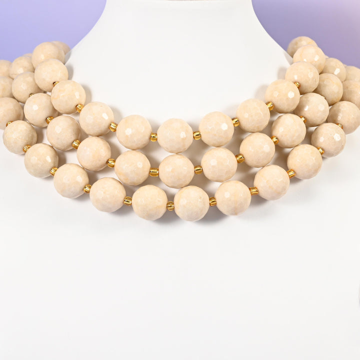 Fossil Jasper Faceted Round Beads Size 16mm Jewelry Making 15 Inch Strand