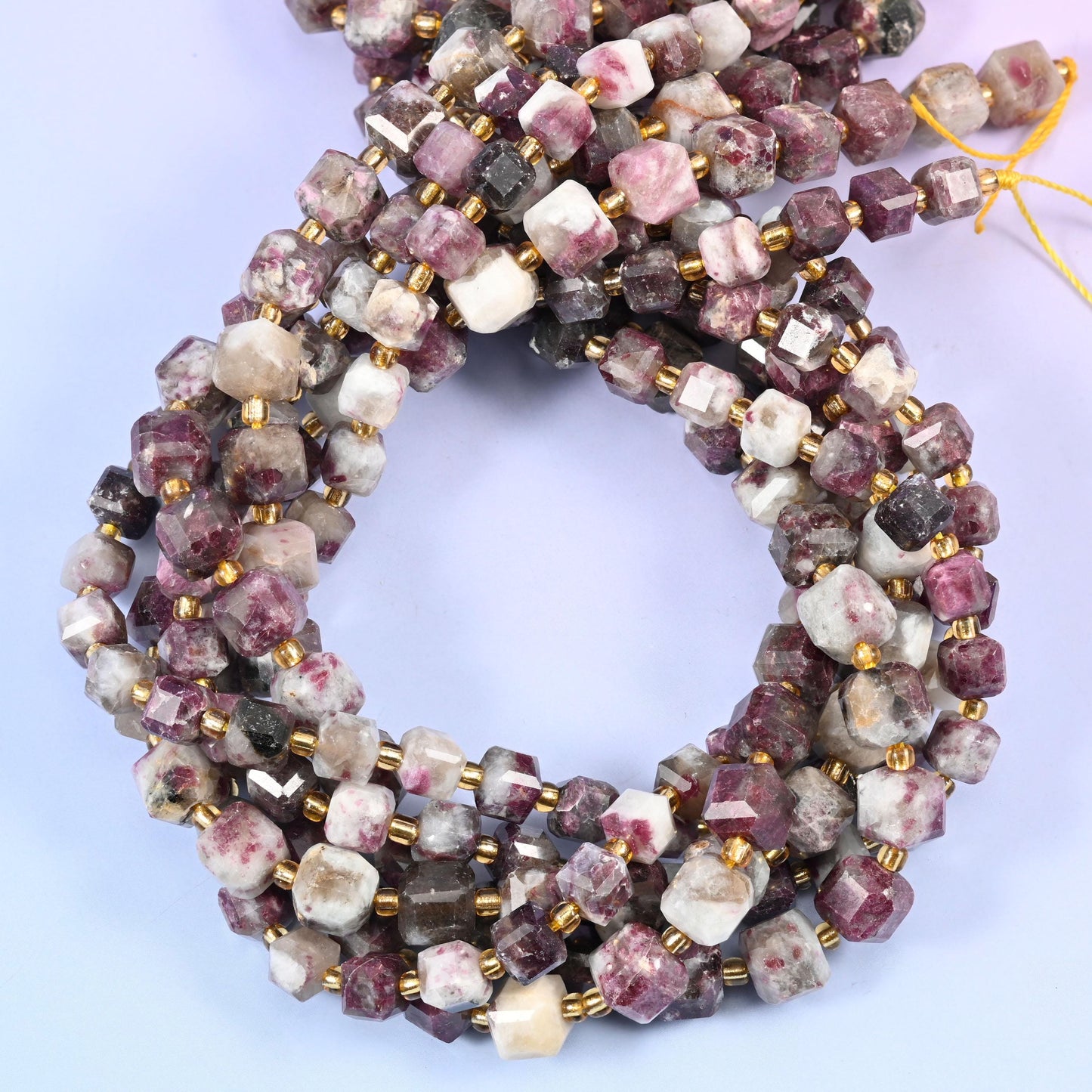 Plum Tourmaline Faceted Cube Beads: Size 6mm 8mm, Jewelry Making, 15 inch Strand
