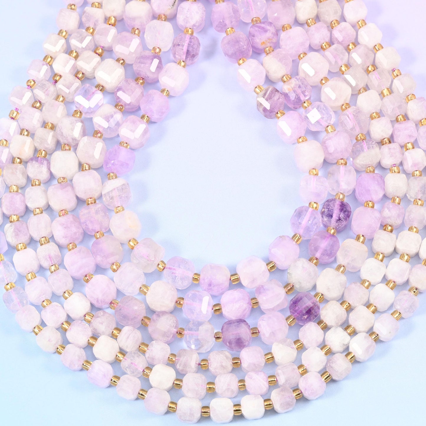 Purple Jade Faceted Cube Beads: Size 6mm 8mm, Jewelry Making, 15 inch Strand