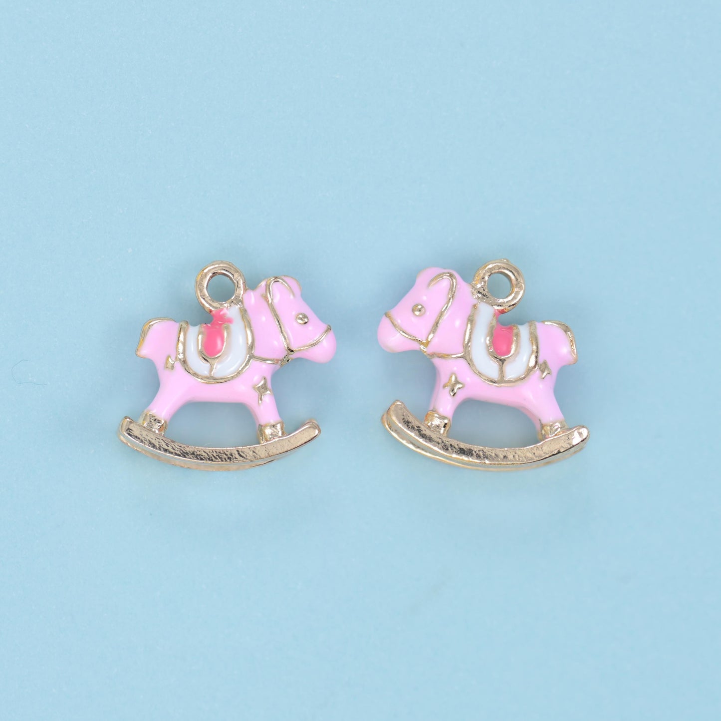 Enamel Rocking Horse Toy Charms: DIY Jewelry Making Supply