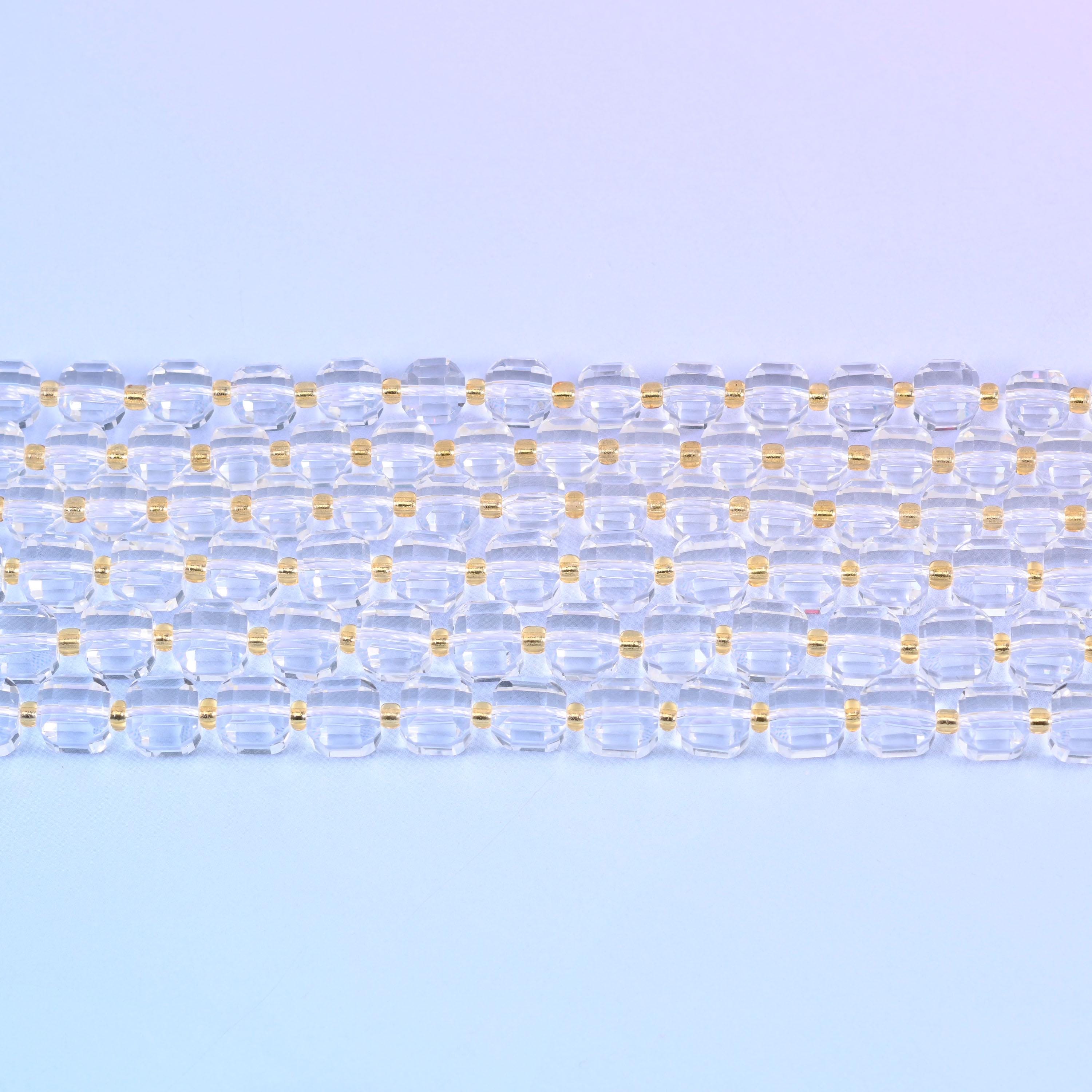 Clear Quartz Faceted Cube Beads: Size 6mm 8mm, Jewelry Making, 15 inch Strand