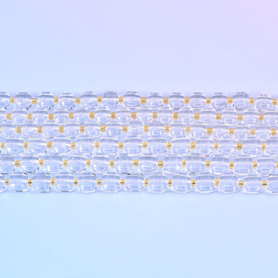 Clear Quartz Faceted Cube Beads: Size 6mm 8mm, Jewelry Making, 15 inch Strand
