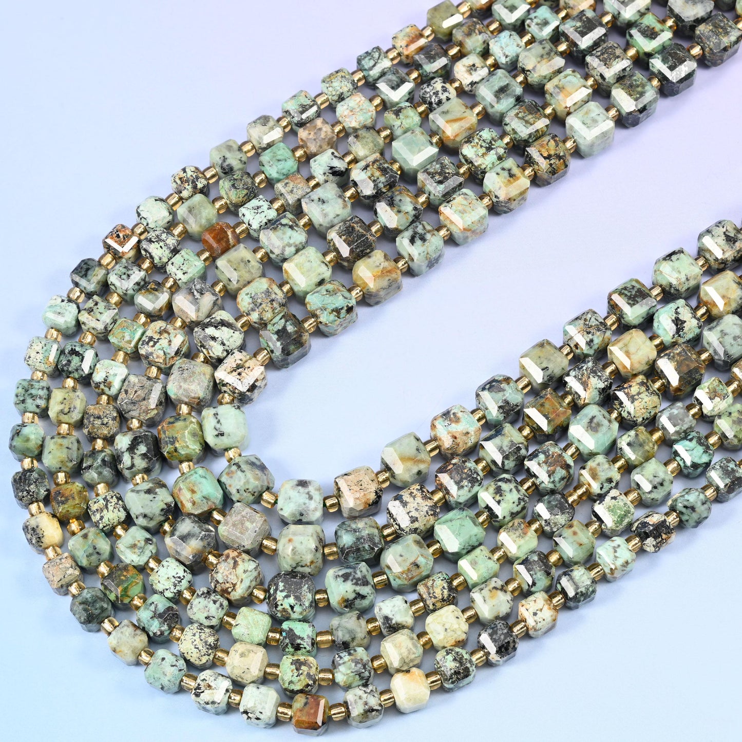 African Howlite Faceted Cube Beads: Size 6mm 8mm, Jewelry Making, 15 inch Strand