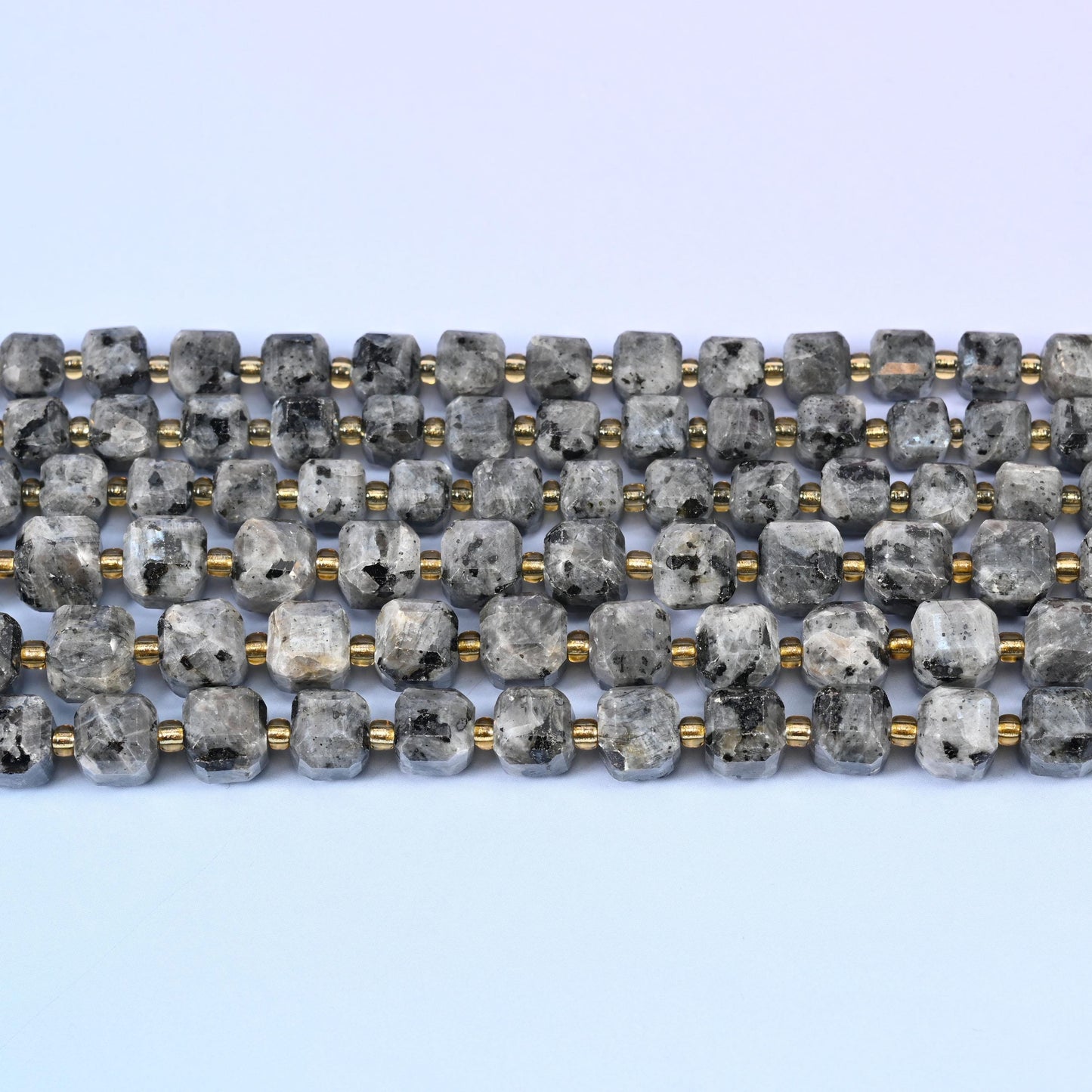 Black Labradorite Faceted Cube Beads: Size 6mm 8mm, Jewelry Making, 15 inch Strand