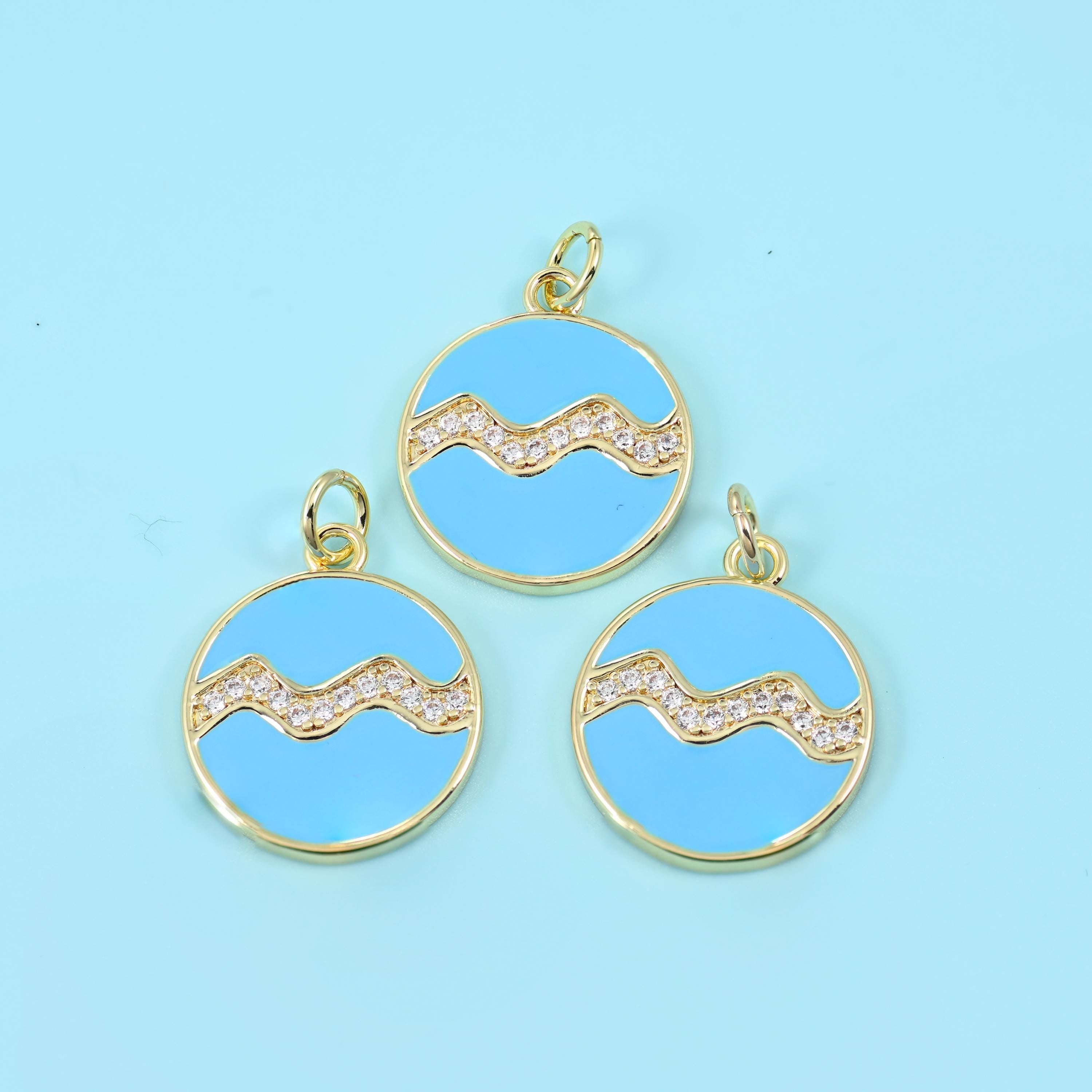 14K Gold Filled Enamel Zodiac Sign Charms: DIY Jewelry Making Supply