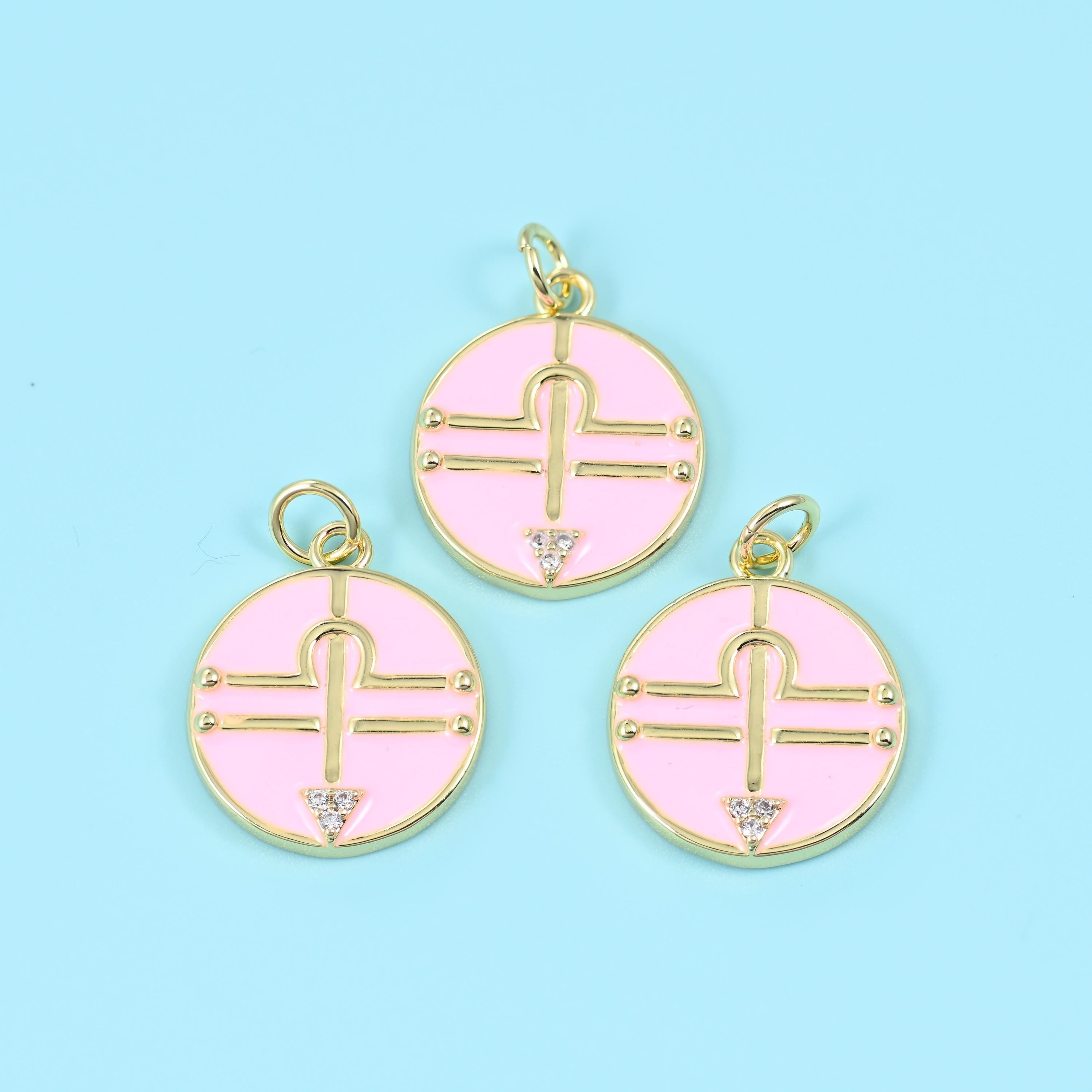 14K Gold Filled Enamel Zodiac Sign Charms: DIY Jewelry Making Supply