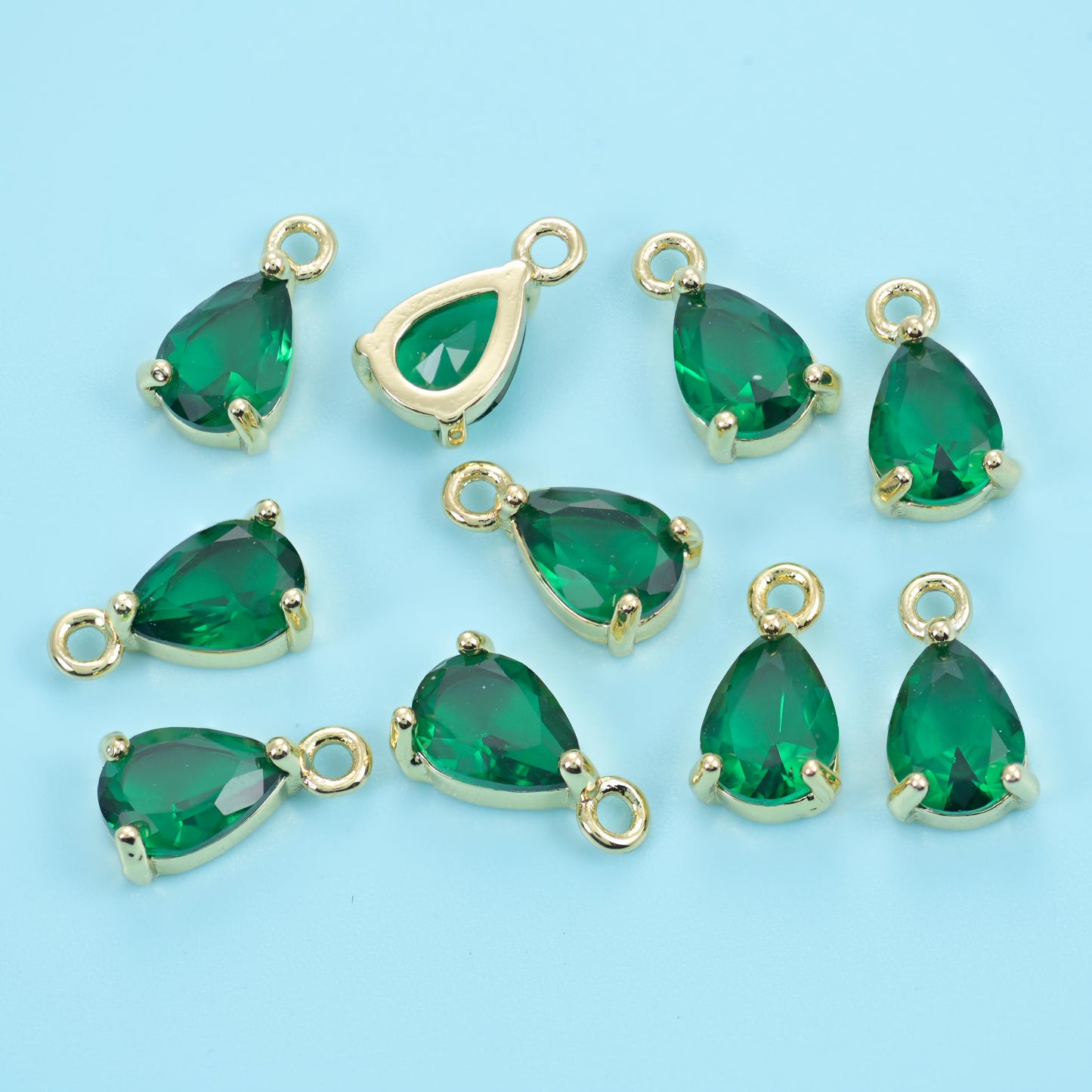 18K Gold Filled Teardrop Zircon Charms: DIY Jewelry Making Supply