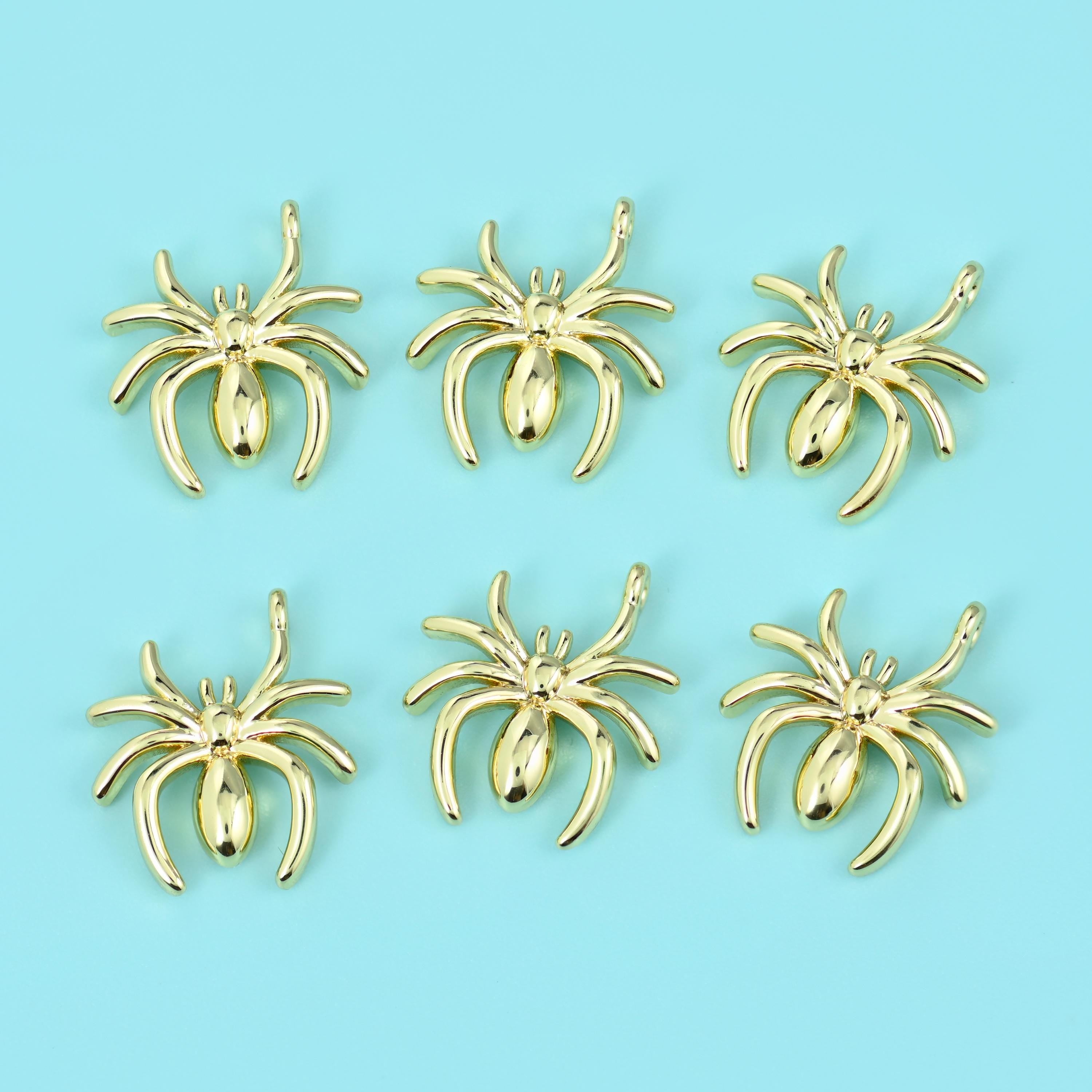 18K Gold Filled Spider Charms for DIY Jewelry Making Supply