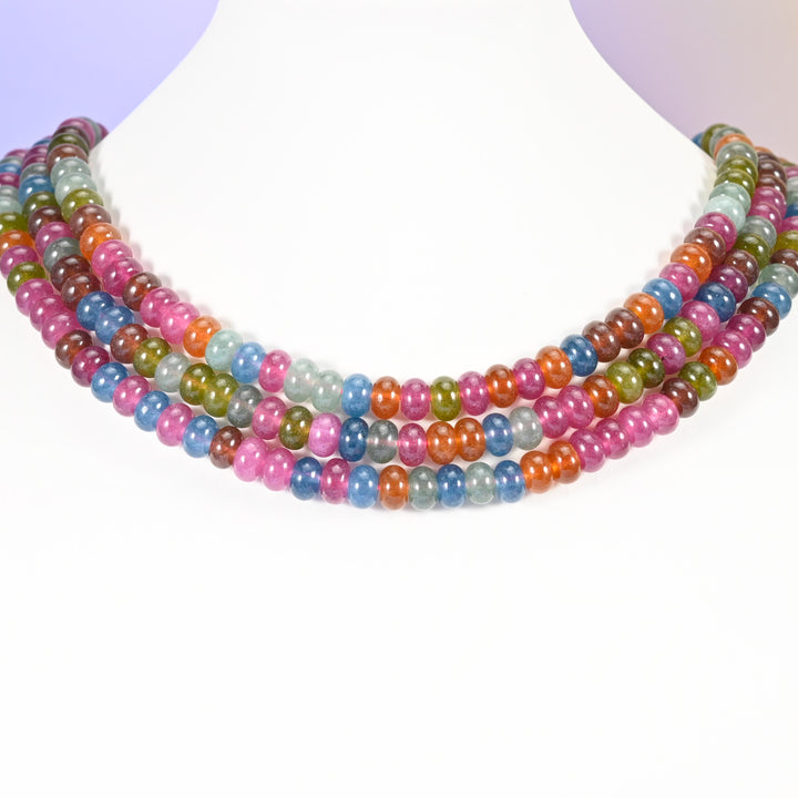 Multi-Color Dyed Jade Smooth Rondelle Beads Jewelry Making Size 5x8mm 15 inch Strand