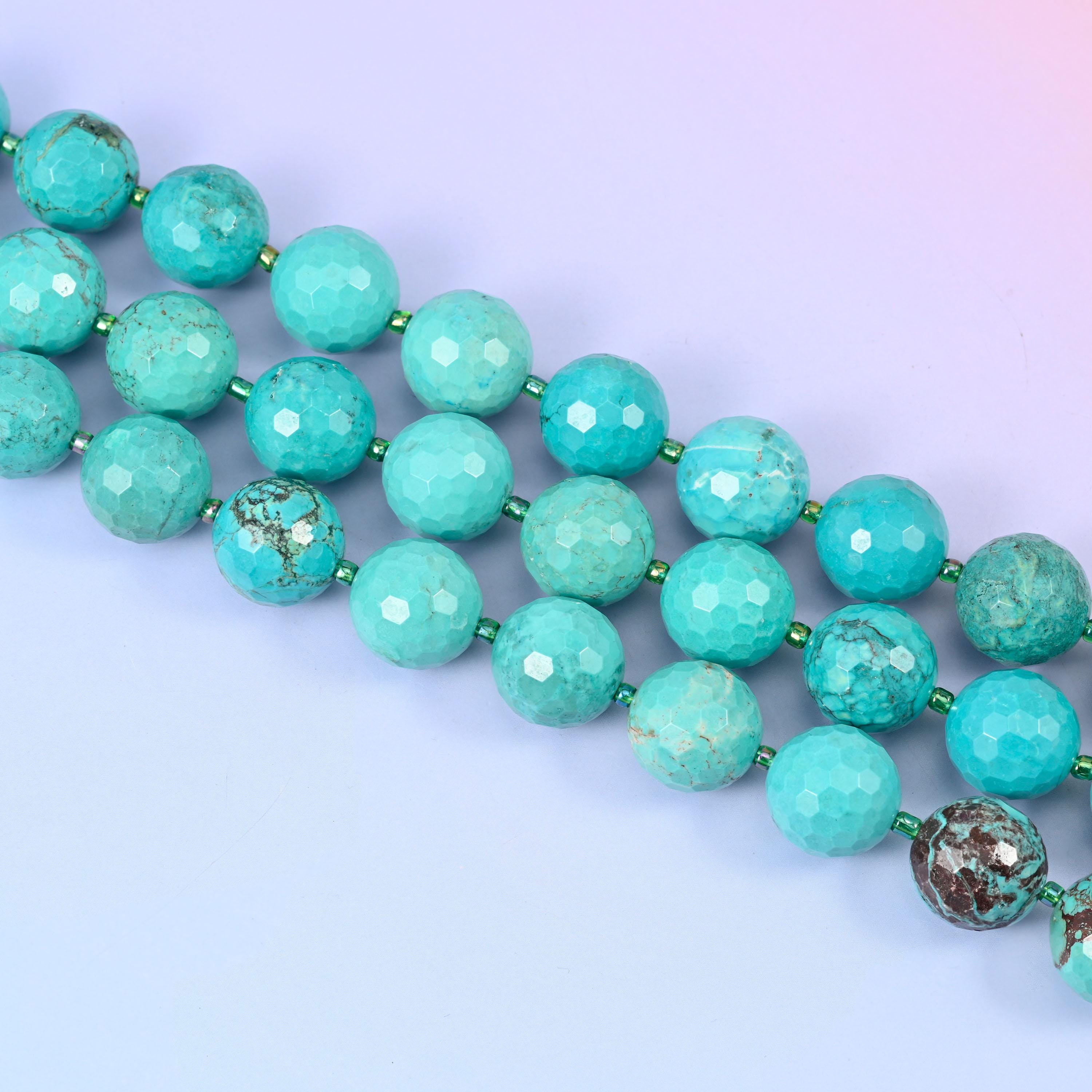 Green Howlite Faceted Round Beads Size 16mm Jewelry Making 15 Inch Strand