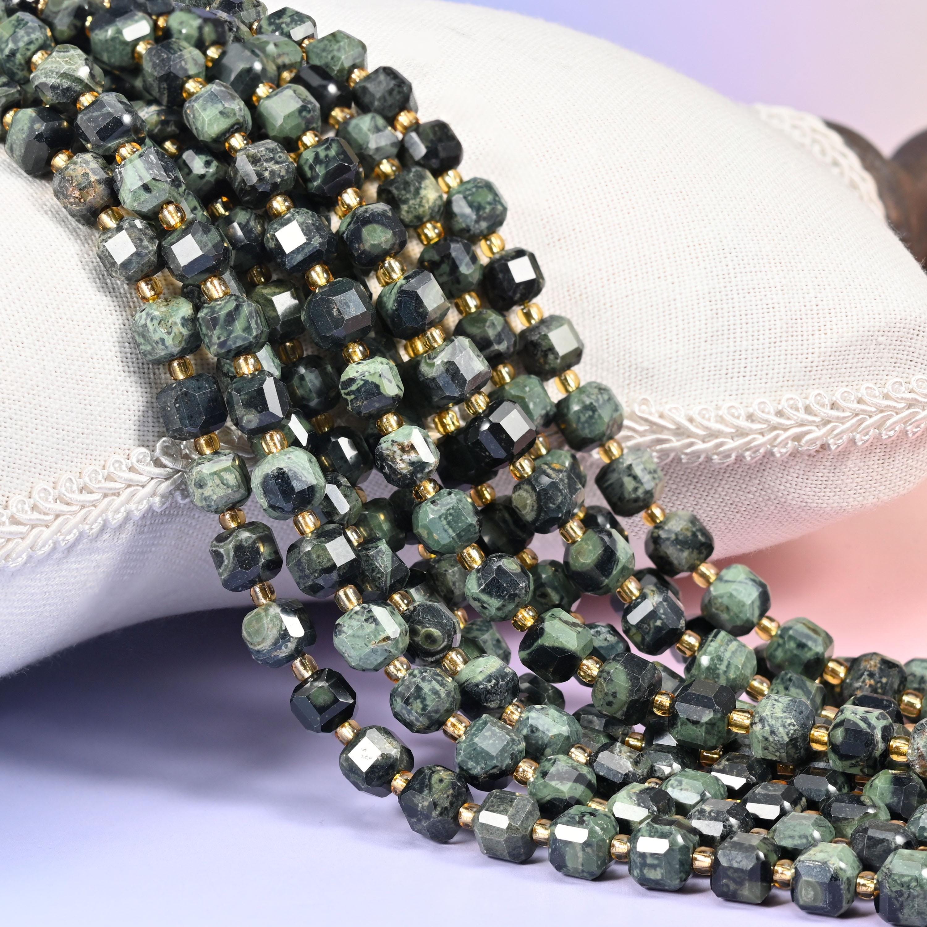 Kambaba Jasper Faceted Cube Beads: Size 6mm 8mm, Jewelry Making, 15 inch Strand