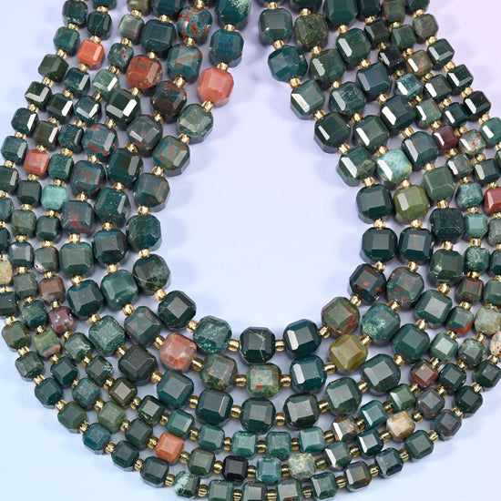 Oriental Jasper Faceted Cube Beads: Size 6mm 8mm, Jewelry Making, 15 inch Strand