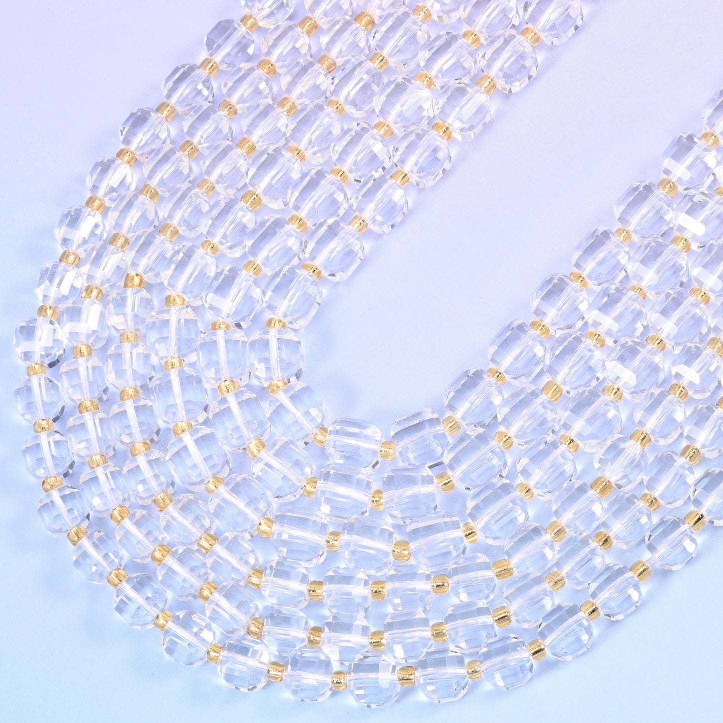 Clear Quartz Faceted Cube Beads: Size 6mm 8mm, Jewelry Making, 15 inch Strand