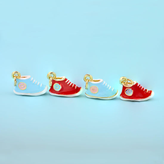 18K Gold Filled Enamel Sneaker Pendants for DIY Jewelry Making Supply