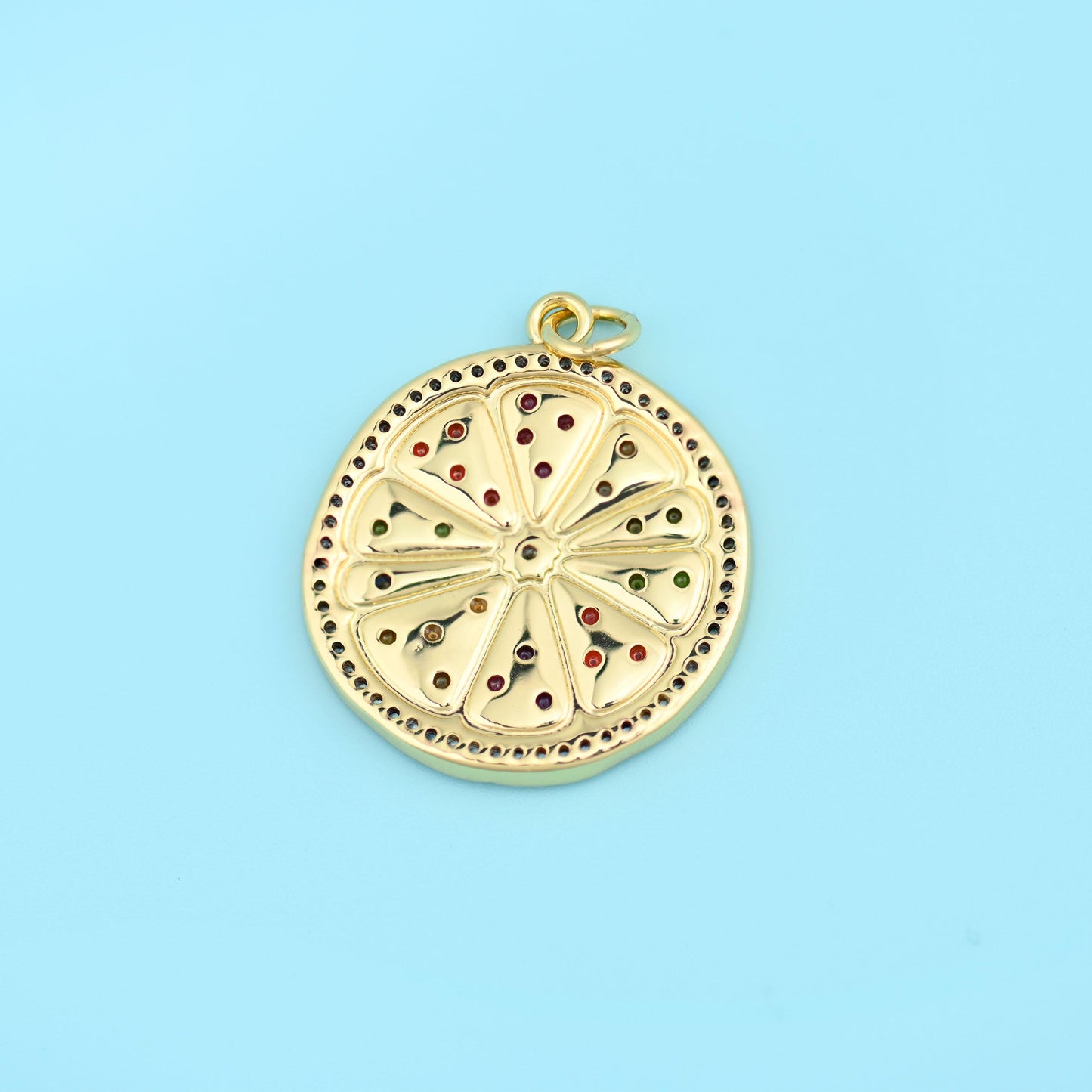 18K Gold Filled Enamel Zircon Orange Pendants for DIY Jewelry Making Supply