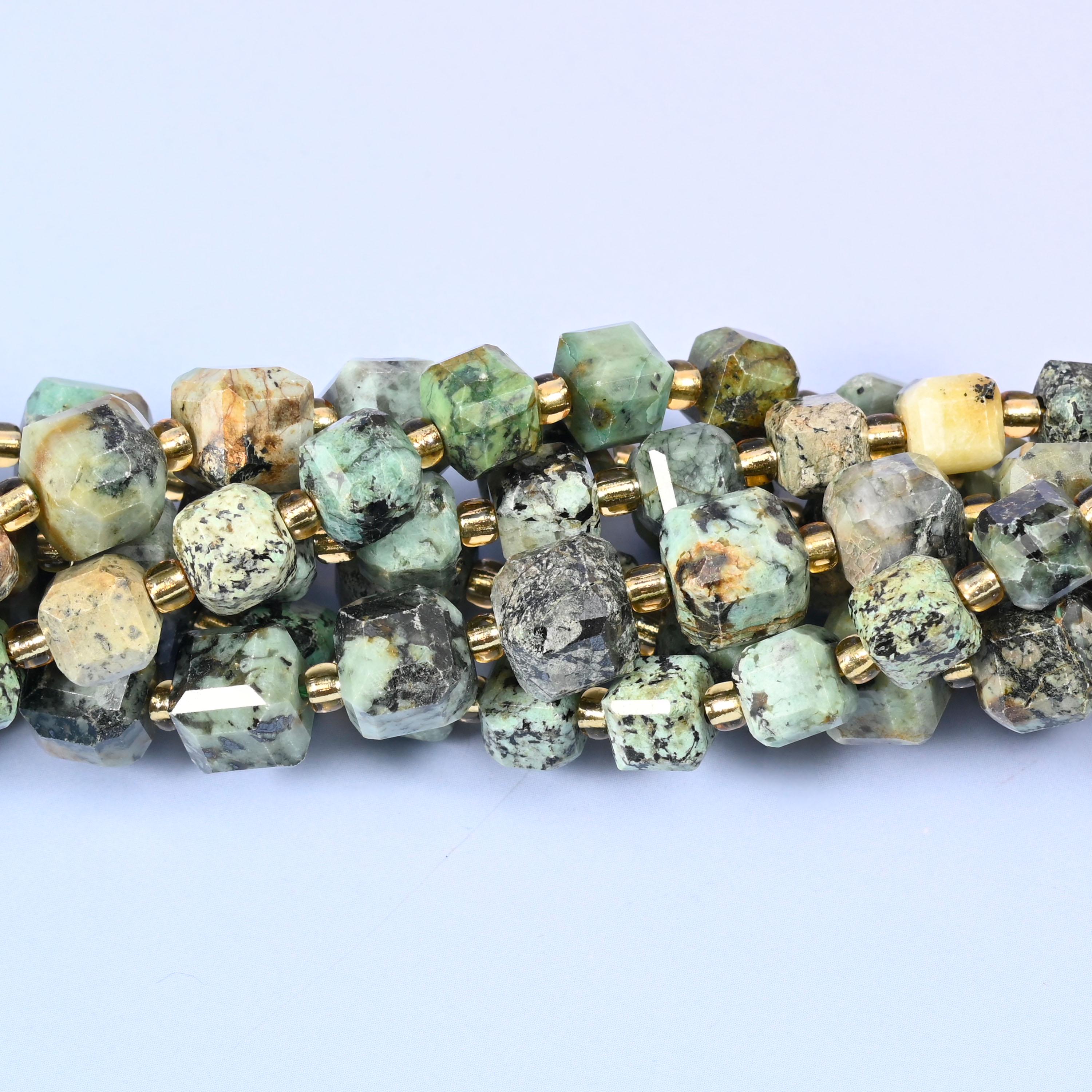 African Howlite Faceted Cube Beads: Size 6mm 8mm, Jewelry Making, 15 inch Strand