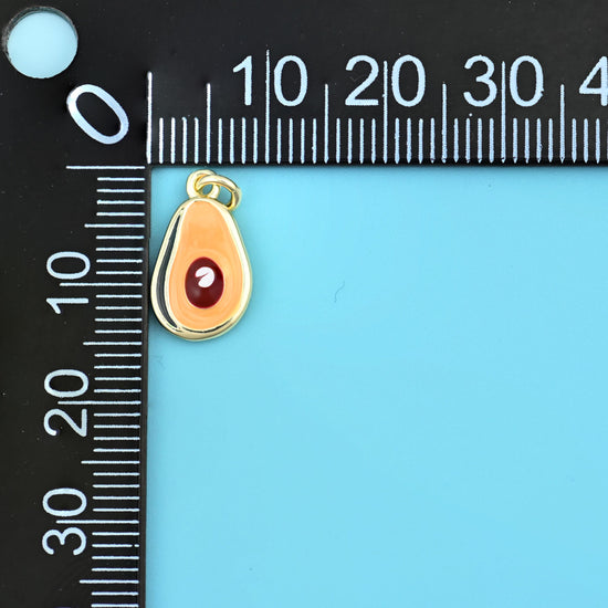 18K Gold Filled Enamel Green Avacado Charms for DIY Jewelry Making Supply