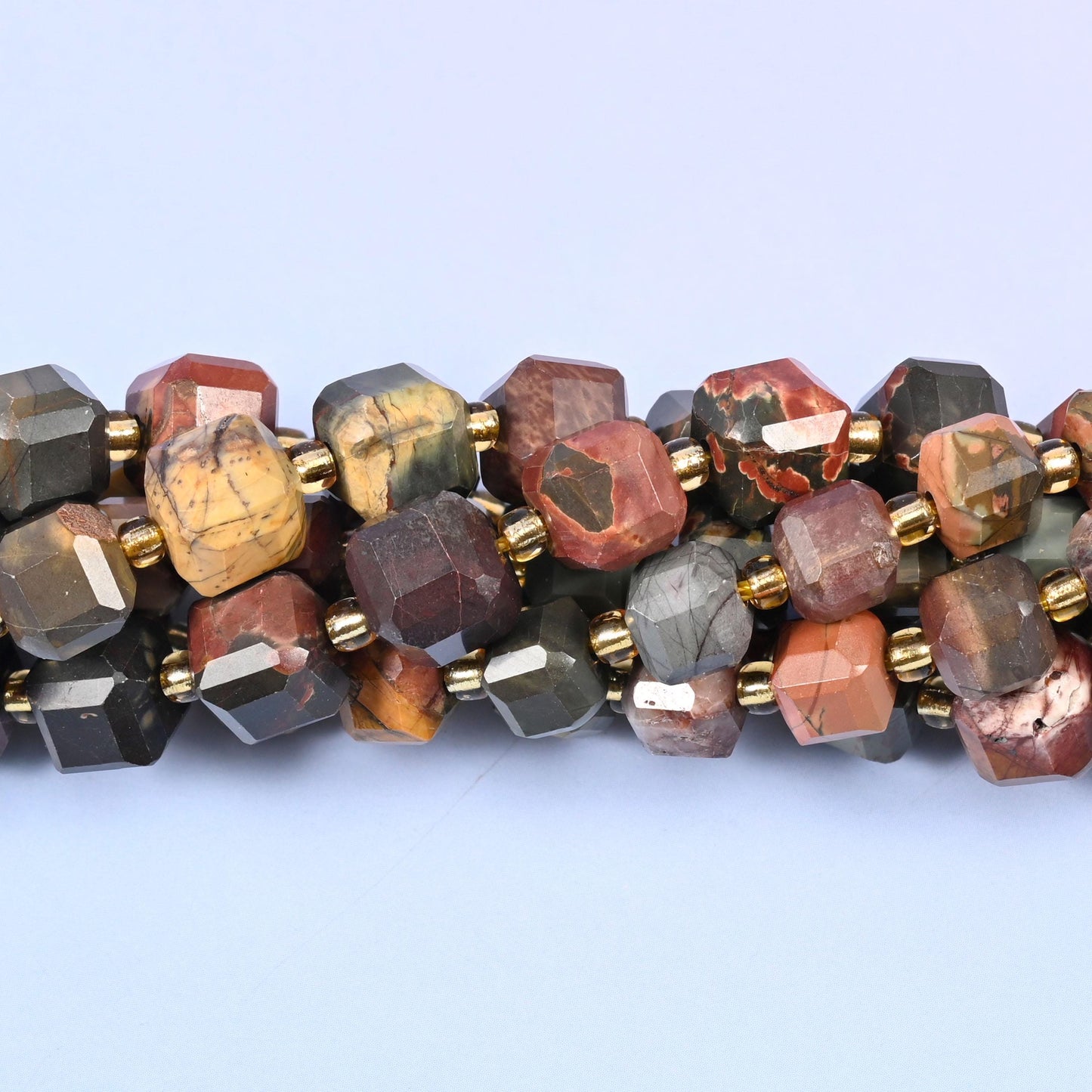 Red Howlite Faceted Cube Beads: Size 6mm 8mm, Jewelry Making, 15 inch Strand