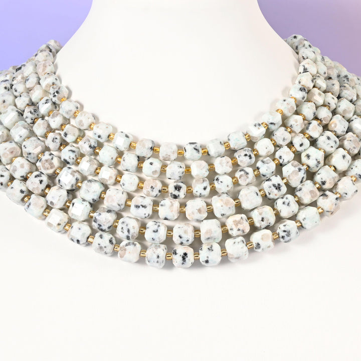 Kiwi Jasper Faceted Cube Beads: Size 6mm 8mm, Jewelry Making, 15 inch Strand