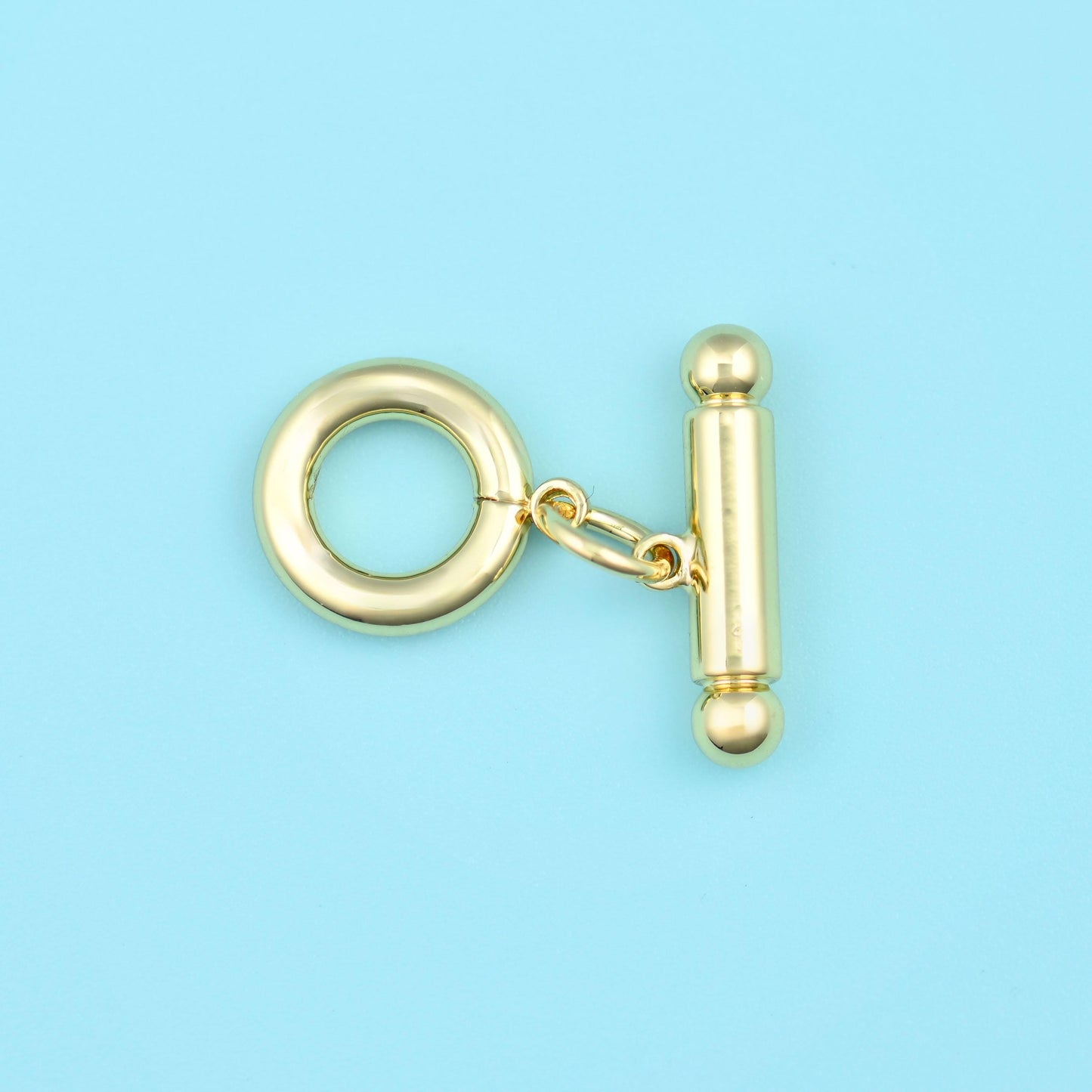 18K Gold Filled Small Round Toggle Lock Clasps for DIY Jewelry Making Supply
