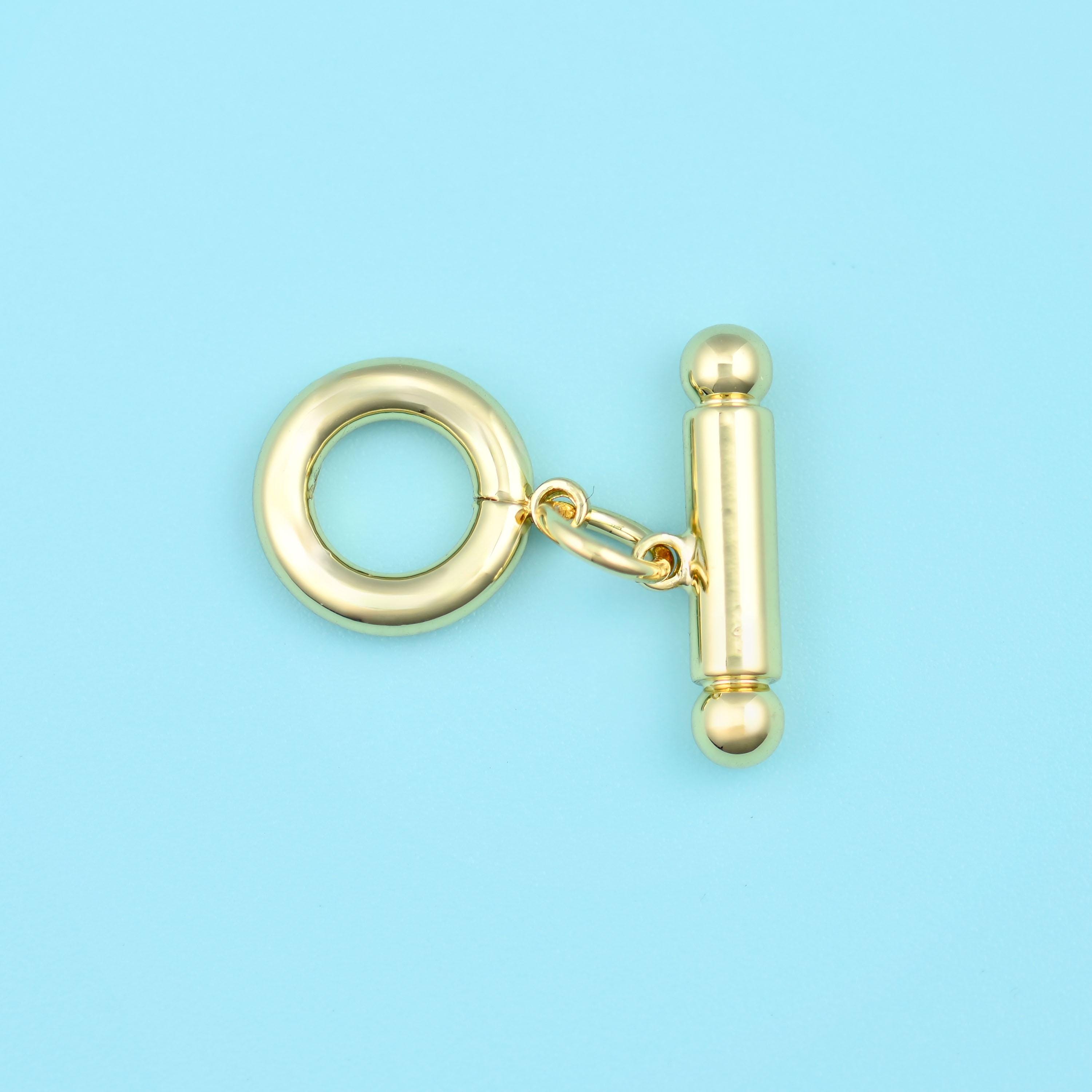18K Gold Filled Small Round Toggle Lock Clasps for DIY Jewelry Making Supply