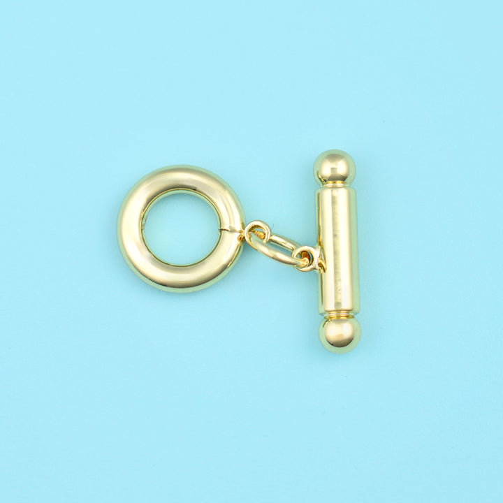 18K Gold Filled Small Round Toggle Lock Clasps for DIY Jewelry Making Supply