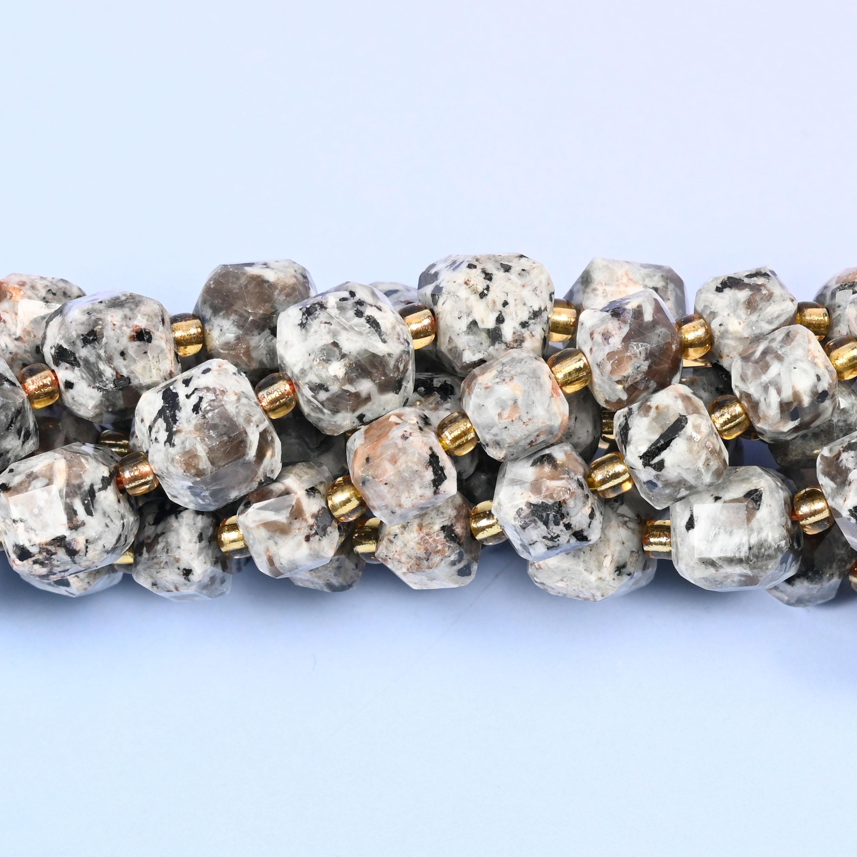 Yooperlite Faceted Cube Beads: Size 6mm 8mm, Jewelry Making, 15 inch Strand