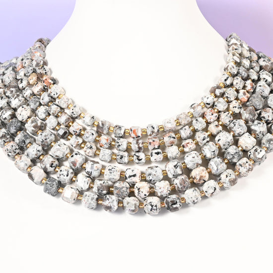 Yooperlite Faceted Cube Beads: Size 6mm 8mm, Jewelry Making, 15 inch Strand