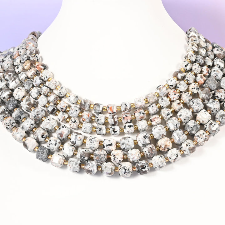 Yooperlite Faceted Cube Beads: Size 6mm 8mm, Jewelry Making, 15 inch Strand