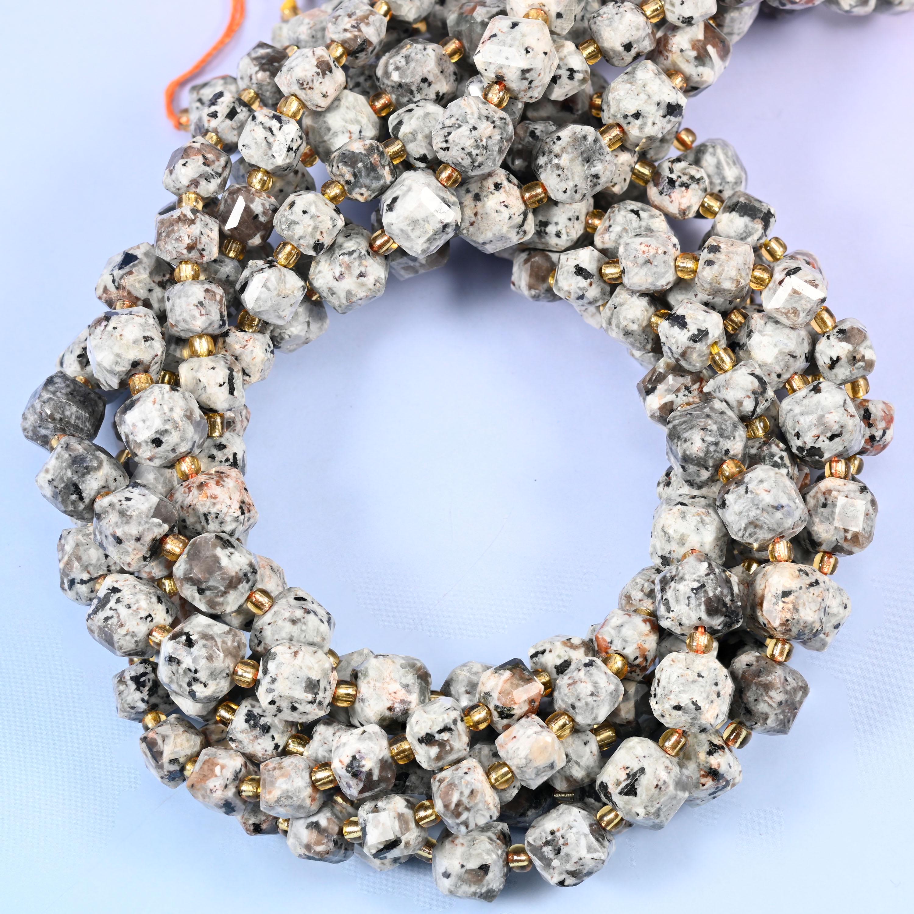 Yooperlite Faceted Cube Beads: Size 6mm 8mm, Jewelry Making, 15 inch Strand