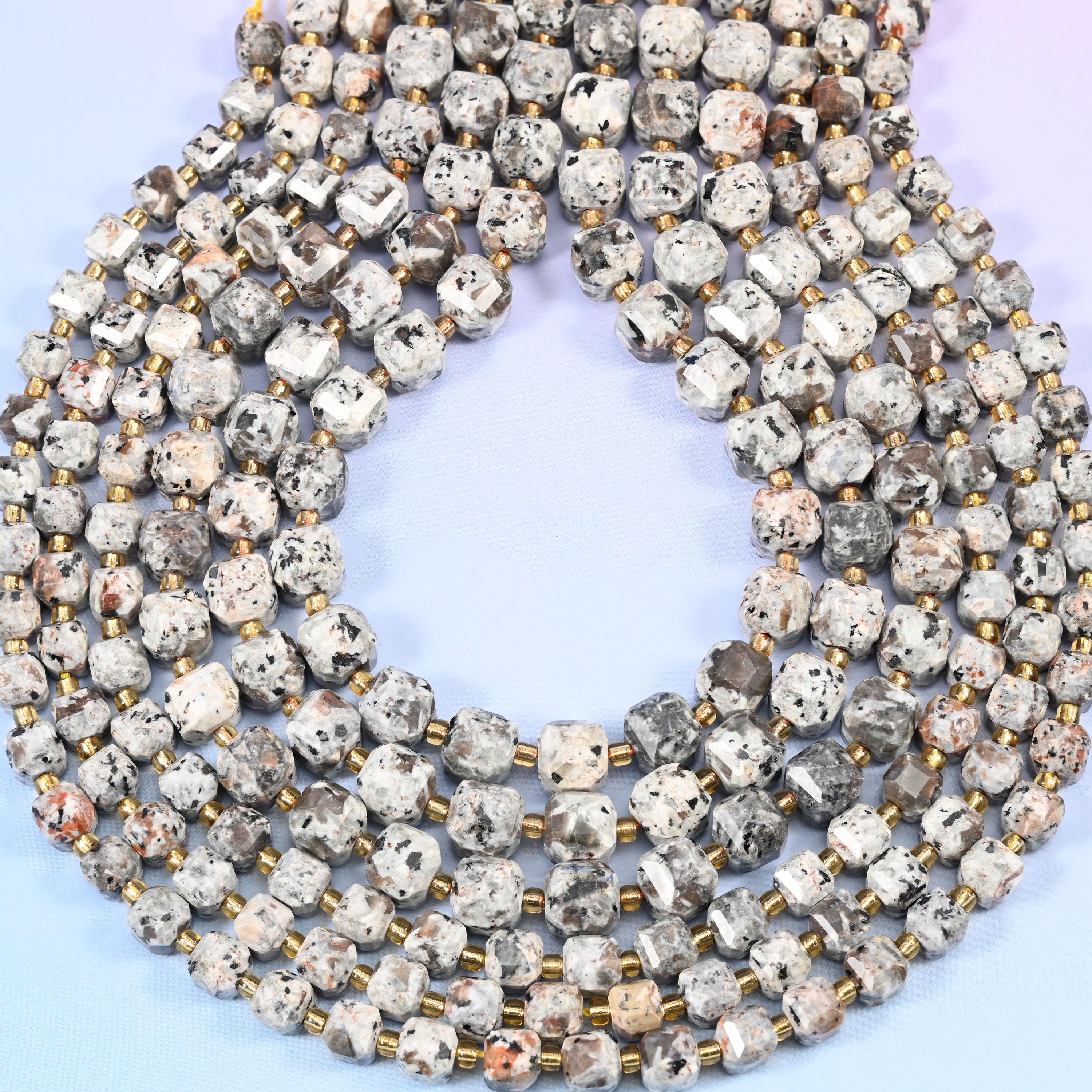 Yooperlite Faceted Cube Beads: Size 6mm 8mm, Jewelry Making, 15 inch Strand