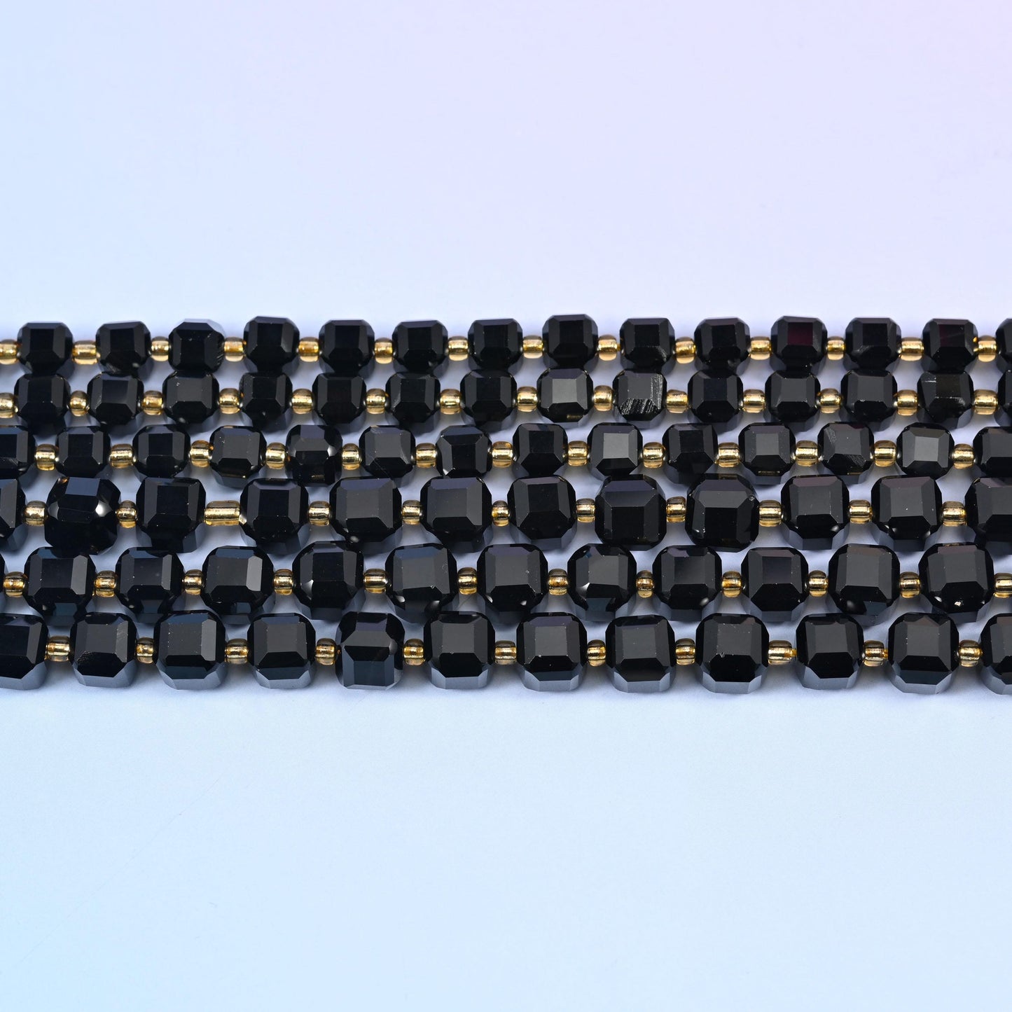 Black Onyx Faceted Cube Beads: Size 6mm 8mm, Jewelry Making, 15 inch Strand