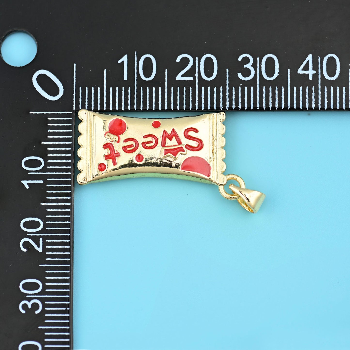 27mm Enamel Sweet Candy Charms, 18K Gold Filled Pendants for DIY Jewelry Making Supply