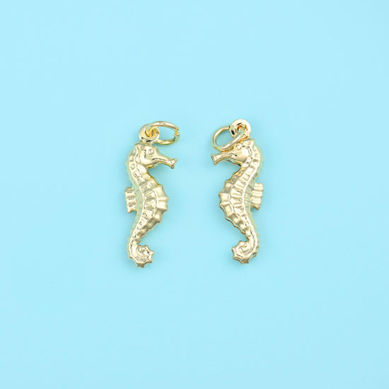 18K Gold Filled Seahorse Charms for DIY Jewelry Making Supply
