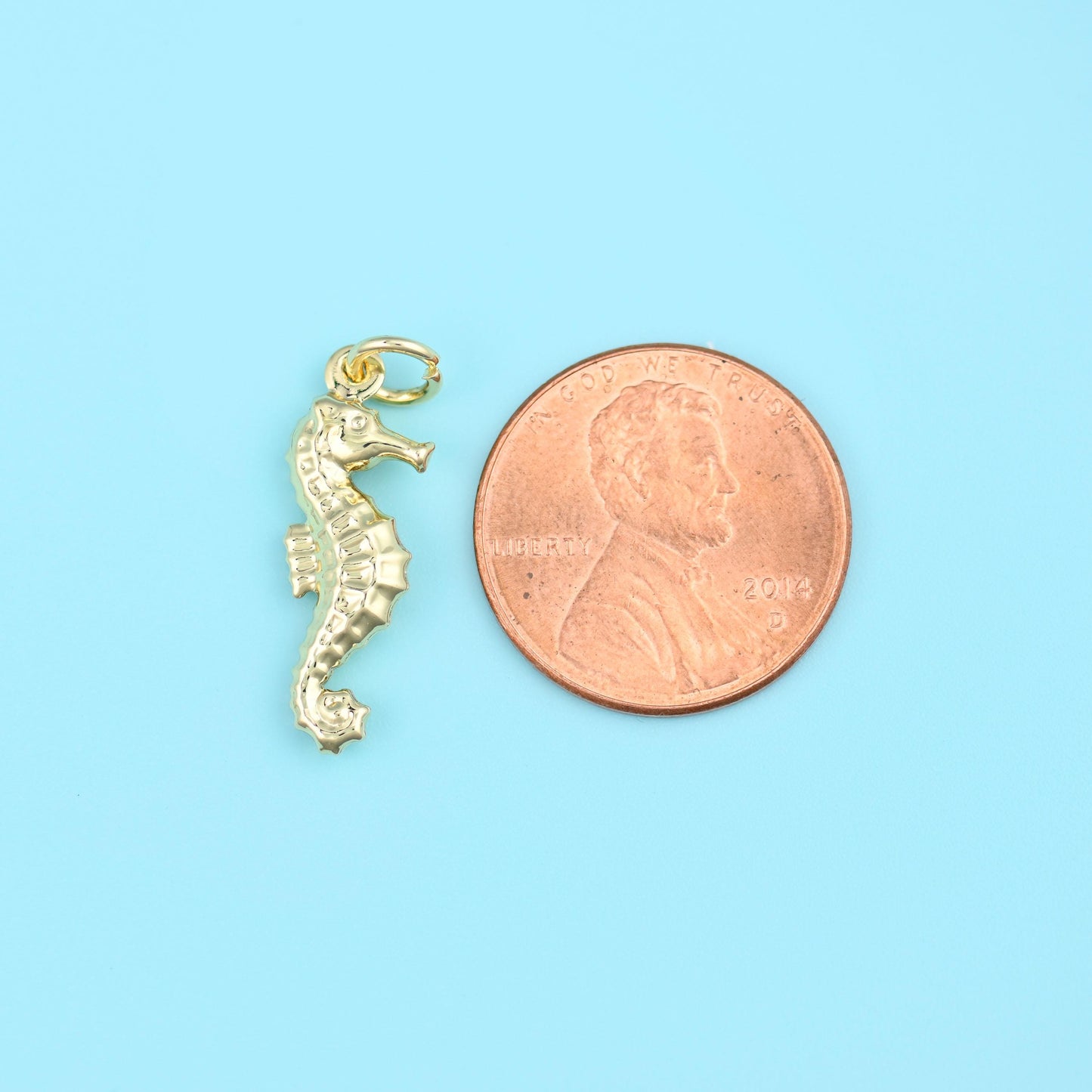 18K Gold Filled Seahorse Charms for DIY Jewelry Making Supply