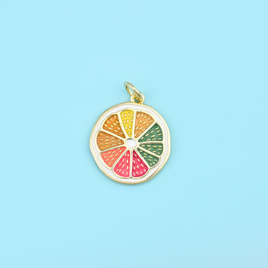 18K Gold Filled Slice Lemon Charms for DIY Jewelry Making Supply