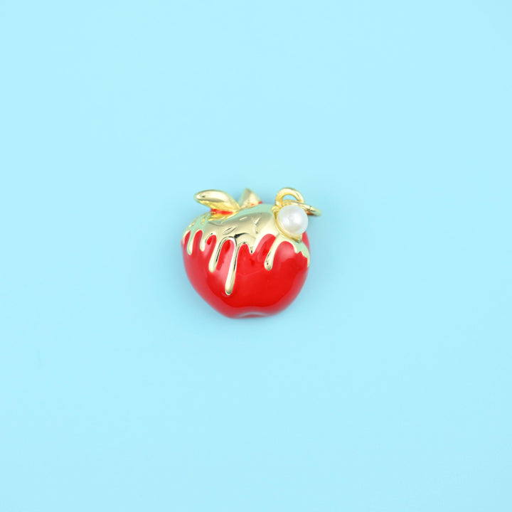 18K Gold Filled Red Apple Charms for DIY Jewelry Making Supply