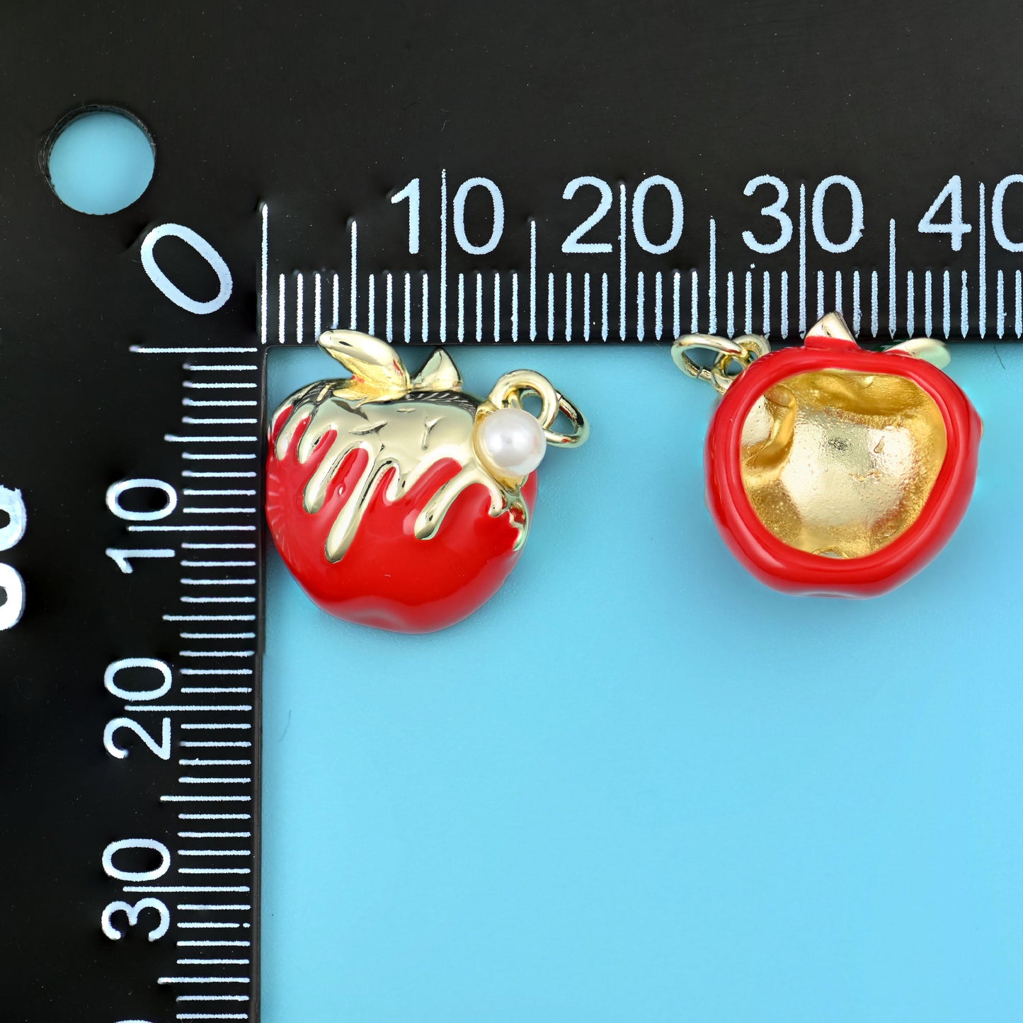 18K Gold Filled Red Apple Charms for DIY Jewelry Making Supply