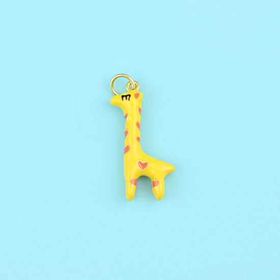 18K Gold Filled Yellow Giraffe Pendants for DIY Jewelry Making Supply