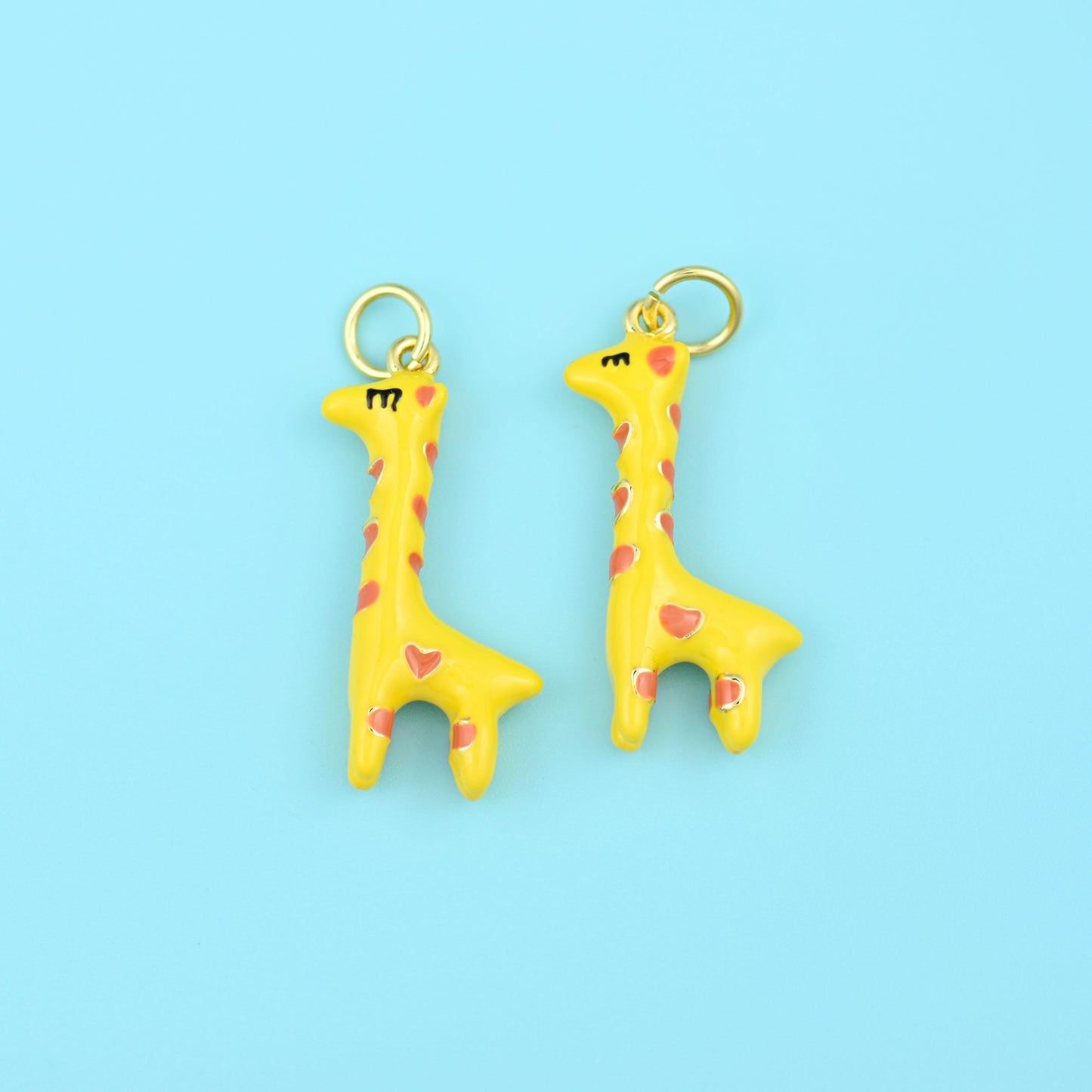 18K Gold Filled Yellow Giraffe Pendants for DIY Jewelry Making Supply
