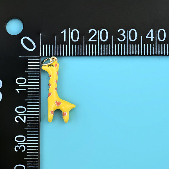 18K Gold Filled Yellow Giraffe Pendants for DIY Jewelry Making Supply