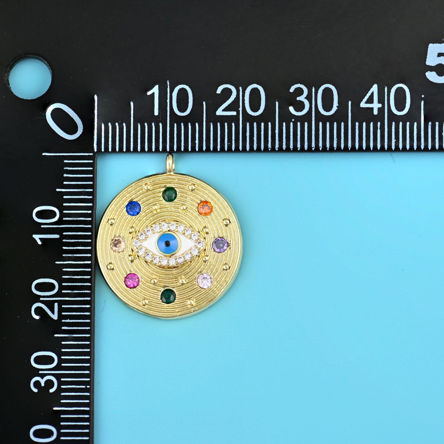 Zircon Evil Eye Charms, 18K Gold Filled Pendants for DIY Jewelry Making Supply