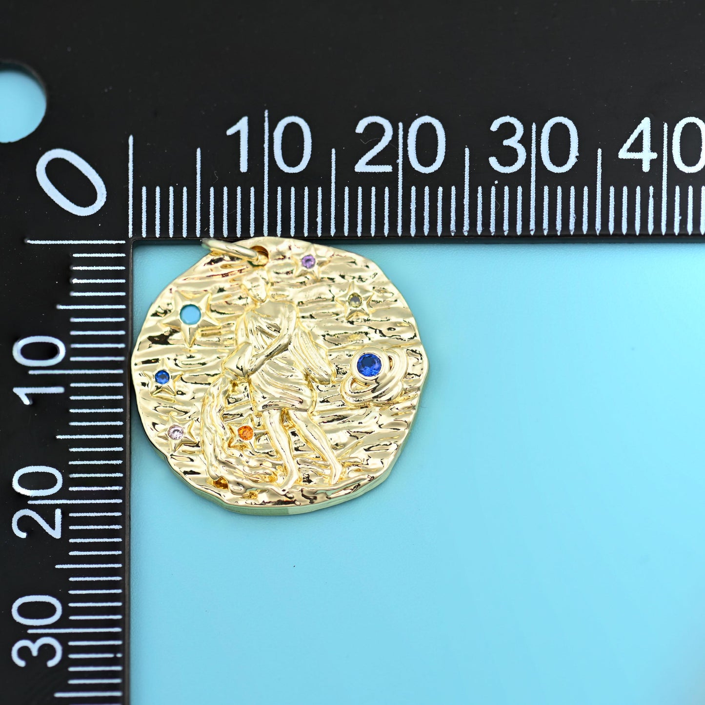 18K Gold Filled Zircon Zodiac Sign Pendants for DIY Jewelry Making Supply