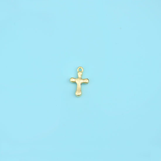 18K Gold Filled Tiny Cross Charms DIY Jewelry Making Supply
